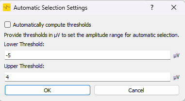 Automatic Selection Settings